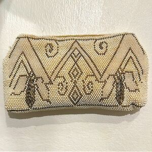 Vintage 1940s Czechoslovakian Handmade Beaded Coin Purse - Intricate Art Deco